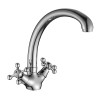 Смеситель DECOROOM DR54029 двуручный  для кухни с высоким повортным изливом