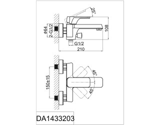 Смеситель для ванны D&K Berlin Kunste (DA1433213)