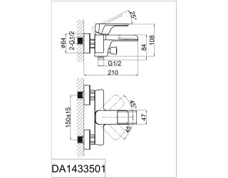 Смеситель для ванны D&K Berlin Technische (DA1433515)
